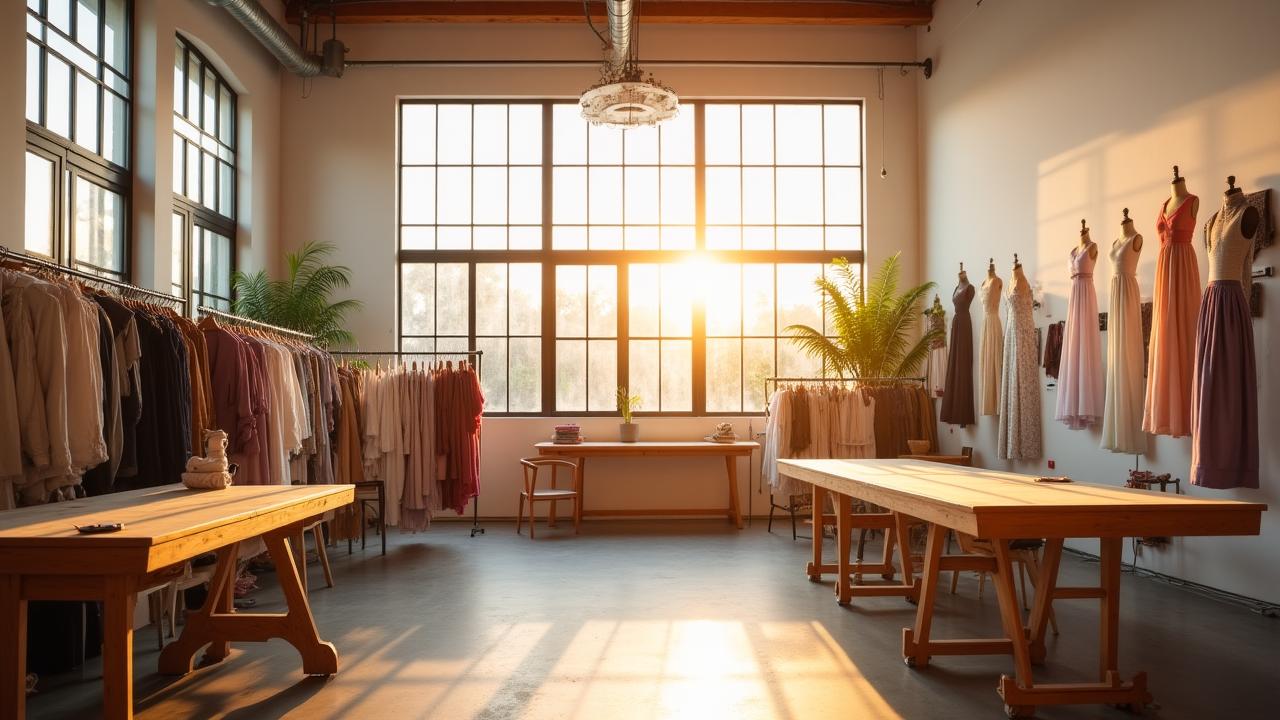 Umbra Threads design studio in Los Angeles featuring sustainable fabrics and diverse mood boards