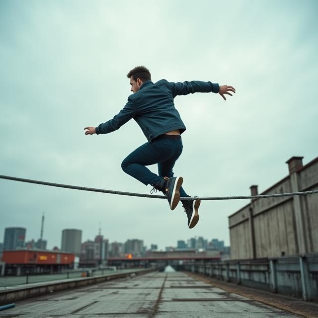 Athlete performing HIIT on a rooftop
