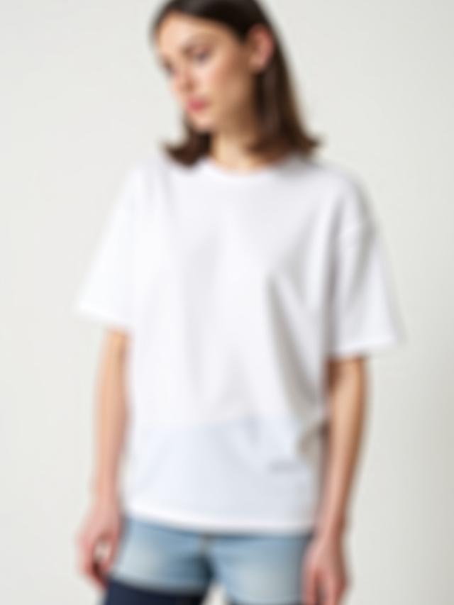 Boxy tee on second model
