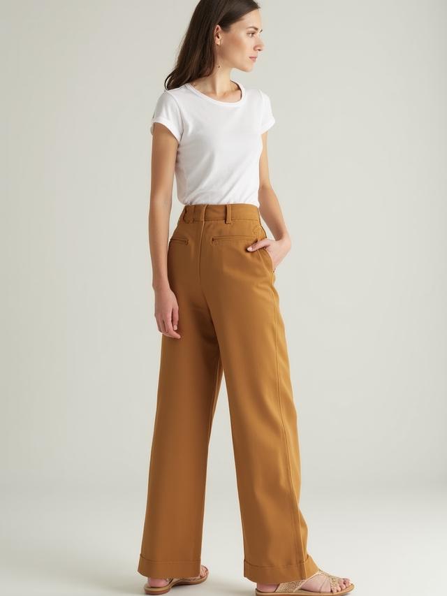Structured trousers on second model