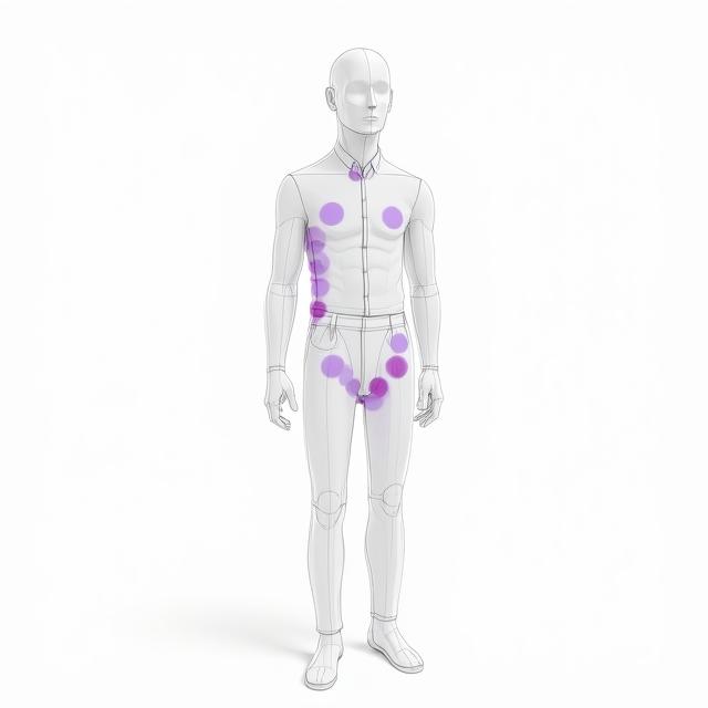 Technical garment illustration showing difference between petite, standard, and tall fits