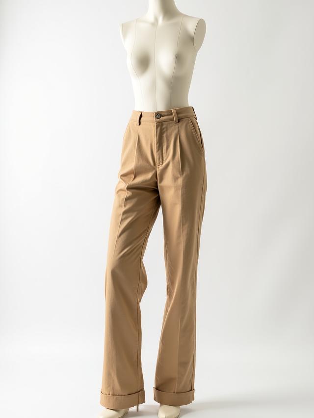 Petite fit tailored trousers in tan linen