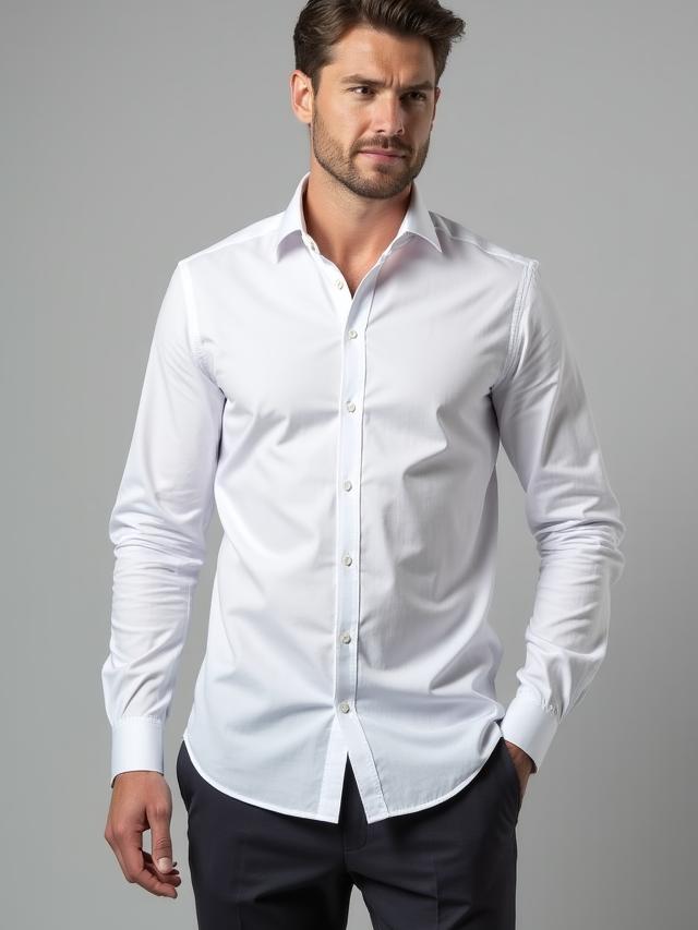 Tall men's oxford shirt with extended sleeves and torso