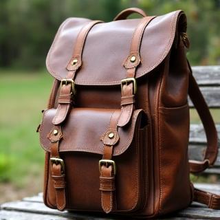 Vintage leather rucksack